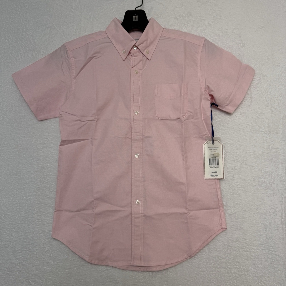 Classic Prep Owen Buttondown Solid Oxford Shirt Size 12 Pinkesque Boys $60 NWT